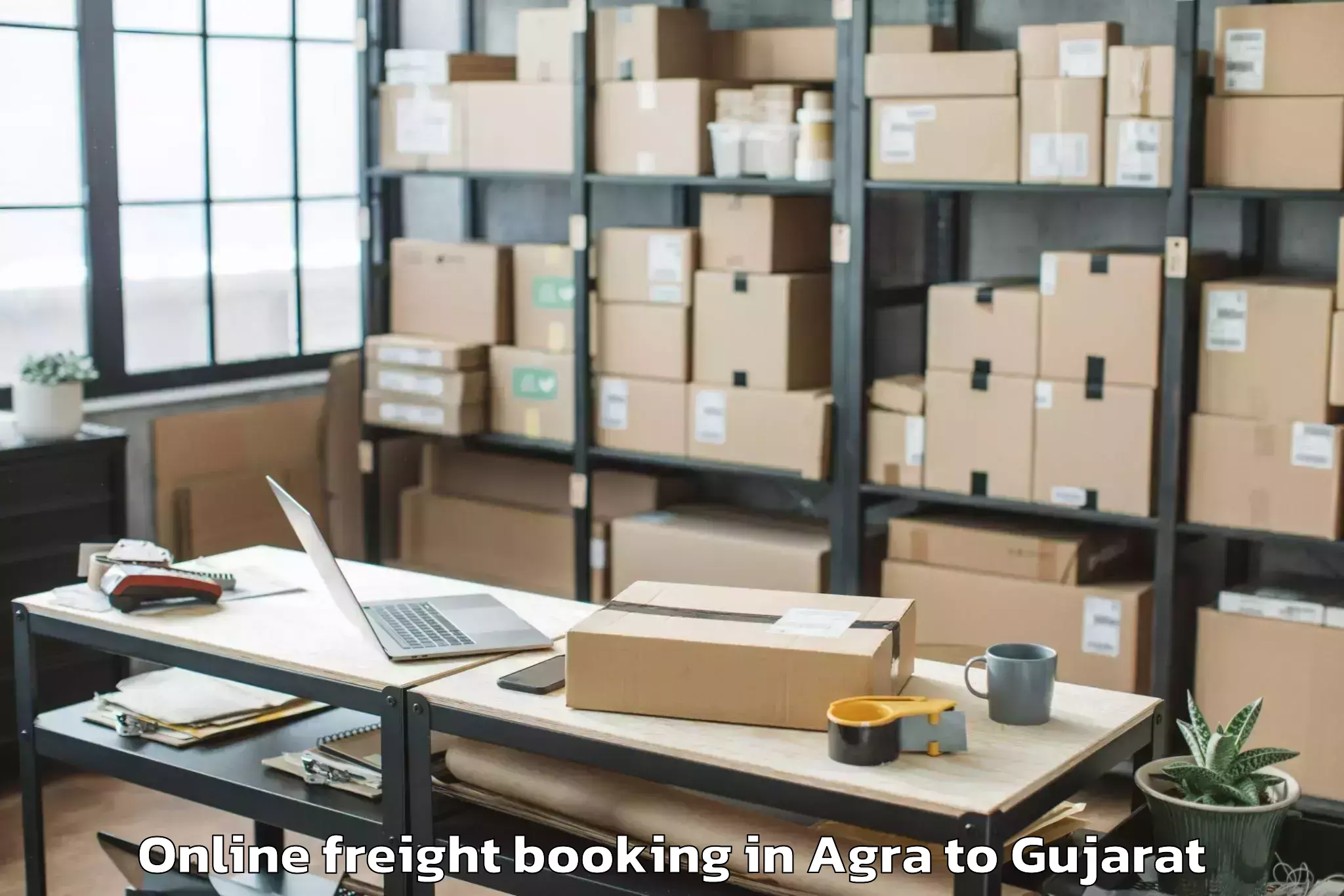 Professional Agra to Jamkandorna Online Freight Booking